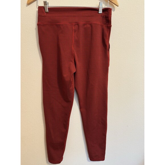 Offline By Aerie Pants Womens L Large Knit Red Houndstooth Pull On Ankle EUC - Picture 3 of 6